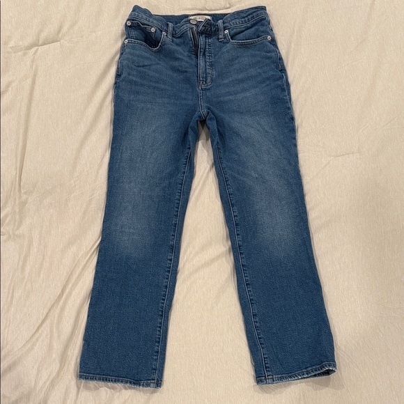 Madewell Slim Demi-Boot Blue Straight Leg Jeans - Picture 1 of 15
